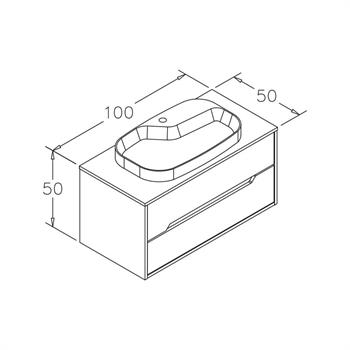 Orka Galia 100 cm Legnano Banyo Dolabı Alt Modül ve Lavabo