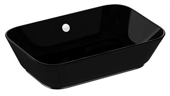 Vitra Geo Dikdörtgen Çanak Lavabo, 60 cm, Siyah, 7425B070-0012