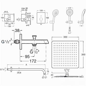 Roca Banyo Bataryası Seti, Carelia, 5Li, Ankastre, A5D158AC0K