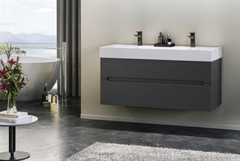 Orka Malta 120 cm Antrasit Banyo Dolabı Alt Modül ve Lavabo