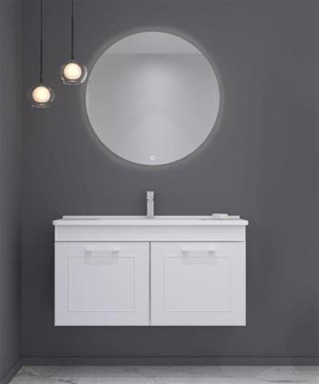 Orka Limpo 100 cm Mat Beyaz Kapaklı Banyo Dolabı Takımı