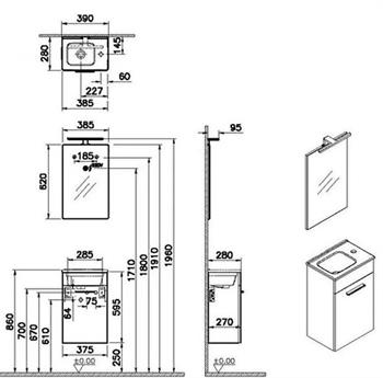 Vitra Mia Banyo Dolabı Seti 40Cm,Kapaklı Altın Meşe 67089