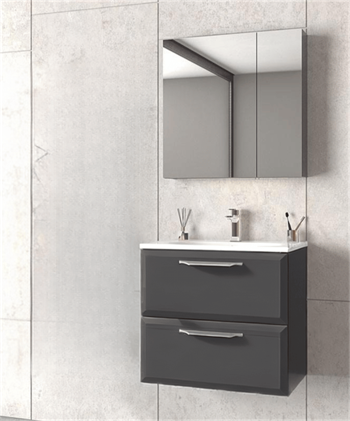 Orka Nuvola 80 cm Antrasit Banyo Dolabı Takımı