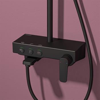 Teska Duş Kolonu, Niagara, Üç Yönlü, Full Siyah, NG3580