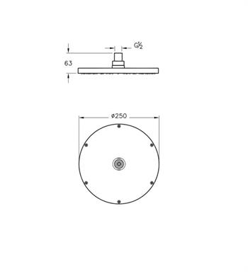 Artema Duş Başlığı, Vichy XL, 25 Cm, Parlak Siyah, A4563839