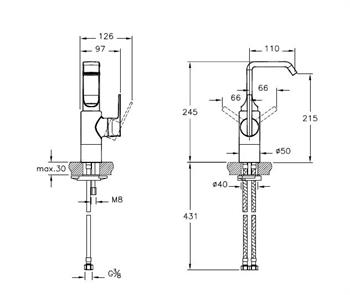 Artema Suit U Yüksek Lavabo Bataryası Krom A42469