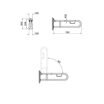 Vitra Arkitekta Katlanabilir Tutunma Barı, 80 Cm A44468