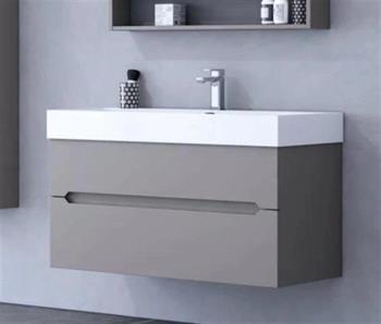 Orka Malta 100 cm Gri Banyo Dolabı Alt Modül ve Lavabo