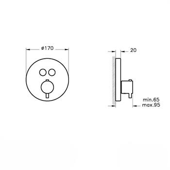 Artema Banyo Bataryası, Aquaheat, Termostatik, Ankastre (Sıva Üstü Grubu) A42718