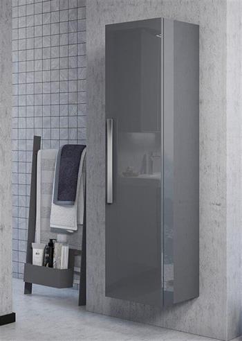 Orka Urla 40 cm Parlak Antrasit Banyo Boy Çamaşır Dolabı