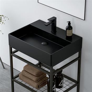 Orka Capetown 60 cm Siyah Banyo Dolabı Alt Modül ve Lavabo