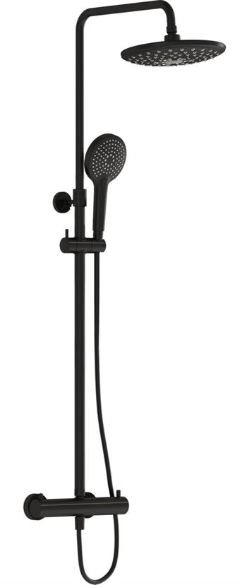 Vitra Duş Kolonu ve Termostatik Duş Bataryası Sistemi, AquaHeat Bliss 240 2F, Mat Siyah, A4720536