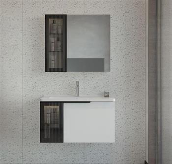 Orka Pure 80 cm Mat Beyaz Banyo Dolabı Takımı