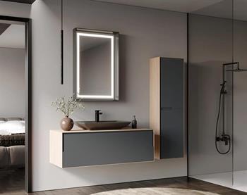 Orka Craft 40 cm Meşe Banyo Boy Çamaşır Dolabı