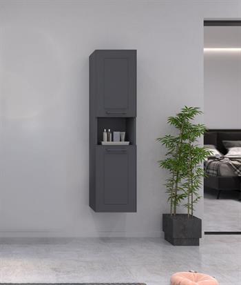 Orka Limpo 35 cm Antrasit Banyo Boy Çamaşır Dolabı