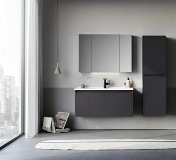 Orka Likya 100 cm Mat Antrasit Banyo Dolabı Takımı
