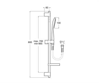 Roca Duş Seti, Sensum Round, 4 Fonk, Sürgülü, Krom, A5B1407C00