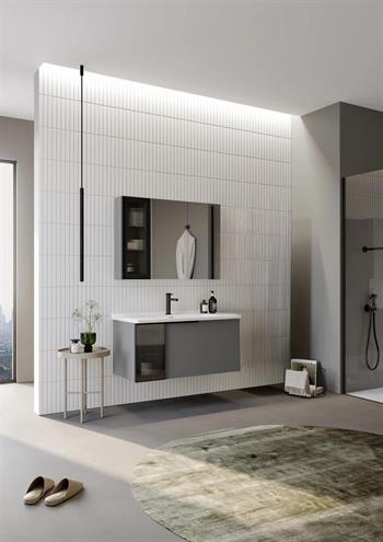 Orka Pure 100 cm Mat Gri Banyo Dolabı Takımı