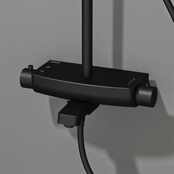 Teska Duş Kolonu, Mira, Termostatik, Üç Yönlü, Full Siyah, DK3680