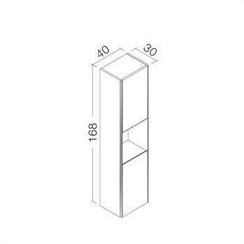 Orka Duden 40 cm Beyaz Banyo Boy Çamaşır Dolabı