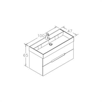 Orka Malta 100 cm Beyaz Banyo Dolabı Alt Modül ve Lavabo