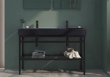 Orka Capetown 120 cm Siyah Banyo Dolabı Alt Modül ve Lavabo