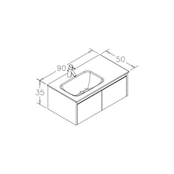 Orka Lisbon 90 cm Beyaz Banyo Dolabı Alt Modül ve Lavabo