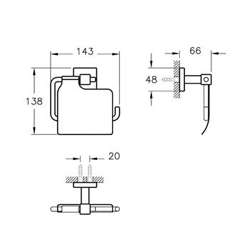 Artema Tuvalet Kağıtlığı, Q-Line, Kapaklı, Krom, A44996