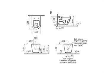 VitrA Asma Klozet, İntegra, Hastane Tipi, 7064L003-0850