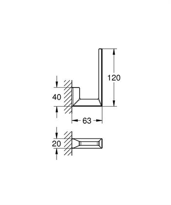 Grohe Selection Cube Yedek Tuvalet Kağıtlığı Krom, 40784000