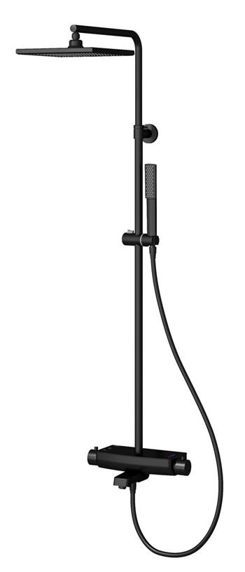 Teska Duş Kolonu, Mira, Termostatik, Üç Yönlü, Full Siyah, DK3680
