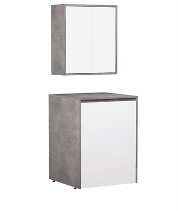 Orka Sedir 70 cm Mat Gri Çamaşır Dolabı Takımı