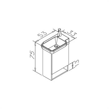 Orka Begonya 55 cm Navaro Banyo Dolabı Alt Modül ve Lavabo, 5001017
