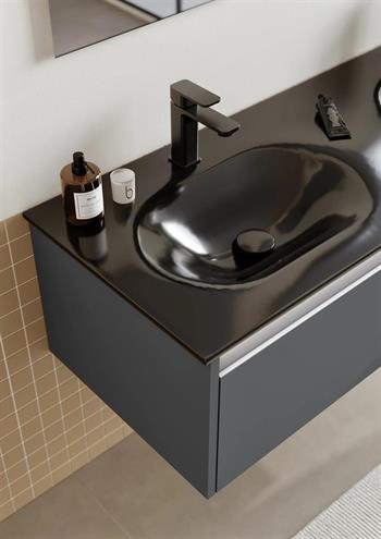 Orka Lisbon 130 cm Antrasit Banyo Dolabı Alt Modül ve Lavabo