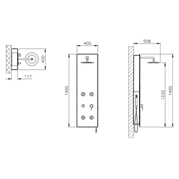 Vitra Duş Sistemi, Origin, Masajlı, Beyaz Cam, A45804