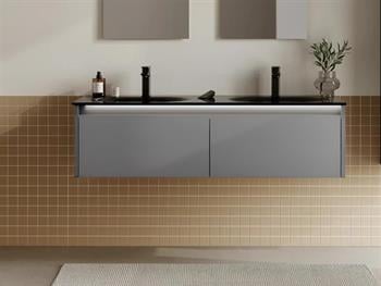 Orka Lisbon 130 cm Gri Banyo Dolabı Alt Modül ve Lavabo