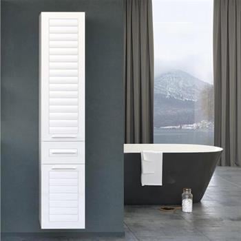 Orka Perge 35 cm Beyaz Raflı Banyo Boy Çamaşır Dolabı