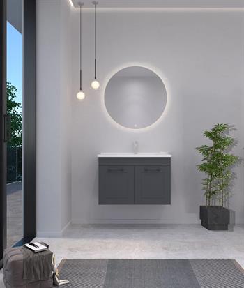 Orka Limpo 100 cm Mat Antrasit Kapaklı Banyo Dolabı Takımı