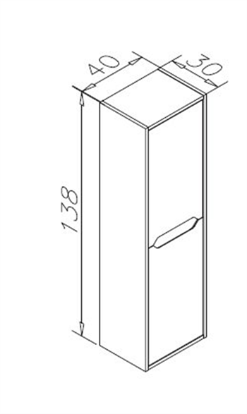 Orka Lago 40 cm Beyaz Banyo Boy Çamaşır Dolabı
