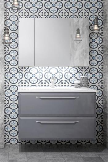 Orka Nuvola 100 cm Gri Banyo Dolabı Takımı