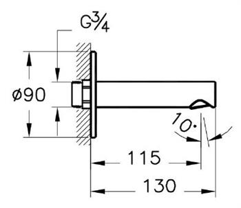 Vitra Banyo Çıkış Ucu, Origin, Fırçalı Nikel, A4262234