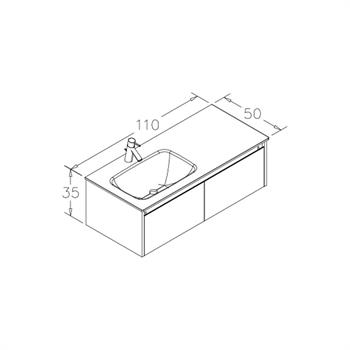 Orka Lisbon 110 cm Gri Banyo Dolabı Alt Modül ve Lavabo