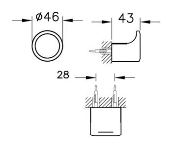 Vitra Askı, Eternity, Kücük Kanca, Siyah, A4430639