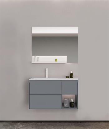 Orka Milano 100 cm Mat Gri Banyo Dolabı Takımı