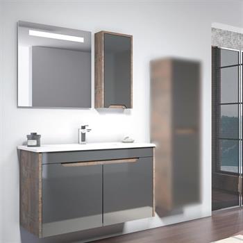 Orka Lago 100 cm Antrasit Banyo Dolabı Takımı