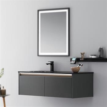 Orka Lisbon 110 cm Antrasit Banyo Dolabı Alt Modül ve Lavabo