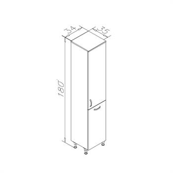 Orka Perge 35 cm Beyaz Banyo Boy Çamaşır Dolabı