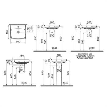 Vitra Metropole Lavabo, 50 cm, 5661B003-0001