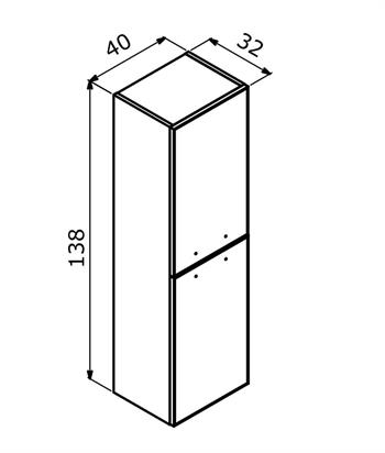 Orka Salerno 40 cm Legnona- Sardunya Banyo Boy Çamaşır Dolabı