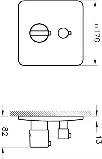 Artema Duş Bataryası, Suit U, Ankastre, Termostatik, Sıva Üstü, Krom, A42291